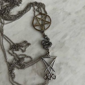 Gothic Sigil of Lucifer satanic body chain harness new